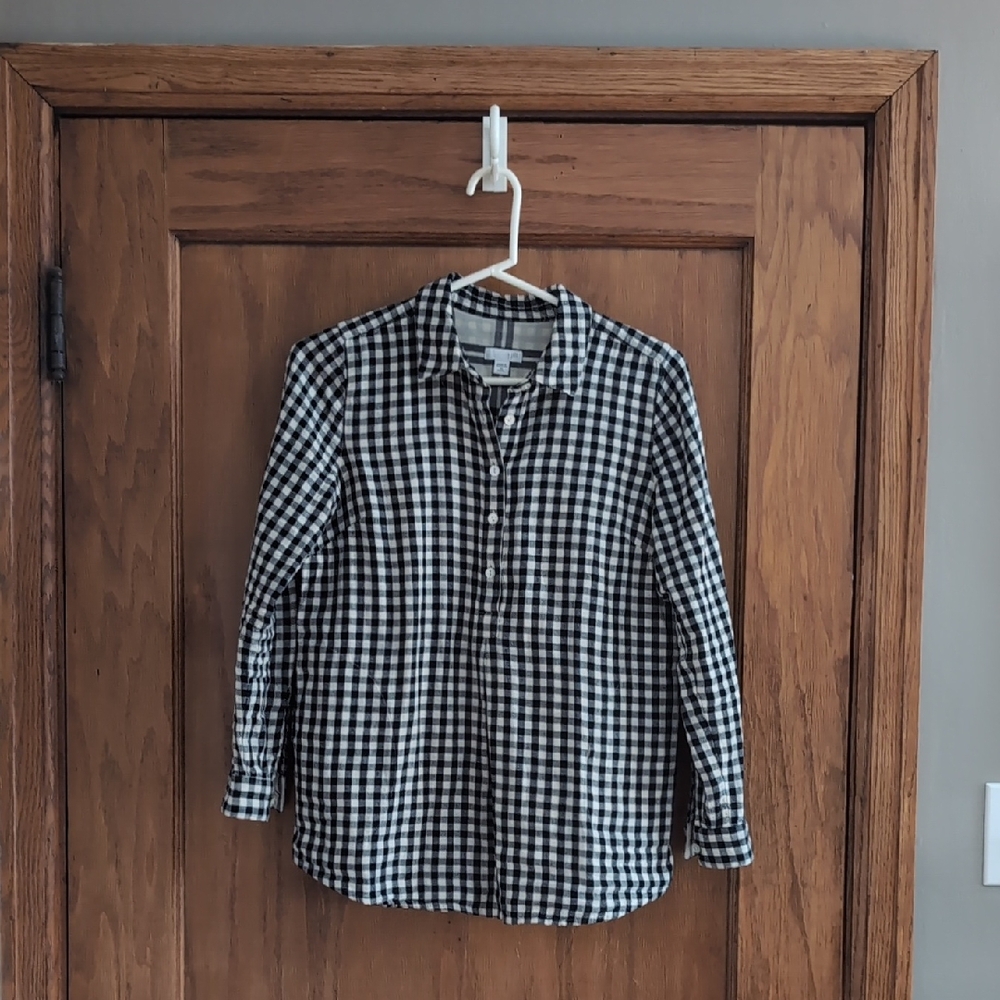 J. Jill Black and White Gingham Tunic, MP